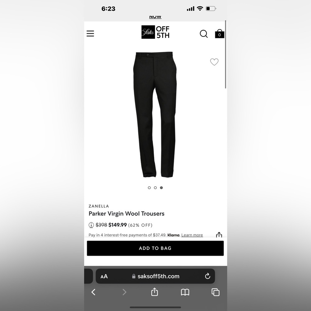 ZANELLA
Parker Virgin Wool Trousers